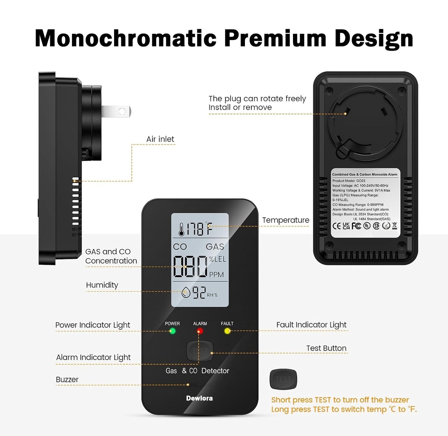 Ventix 4 In 1 CO Detector